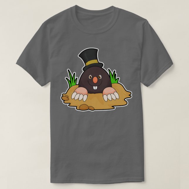 Mole mit Molehill Hat T-Shirt (Design vorne)
