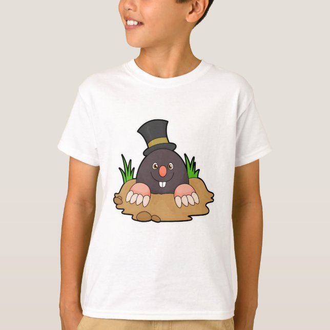 Mole mit Molehill & Hat T-Shirt (Vorderseite)