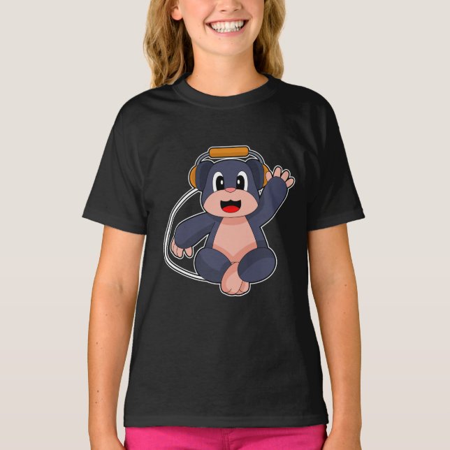 Mole Musician Headphone Music T-Shirt (Vorderseite)