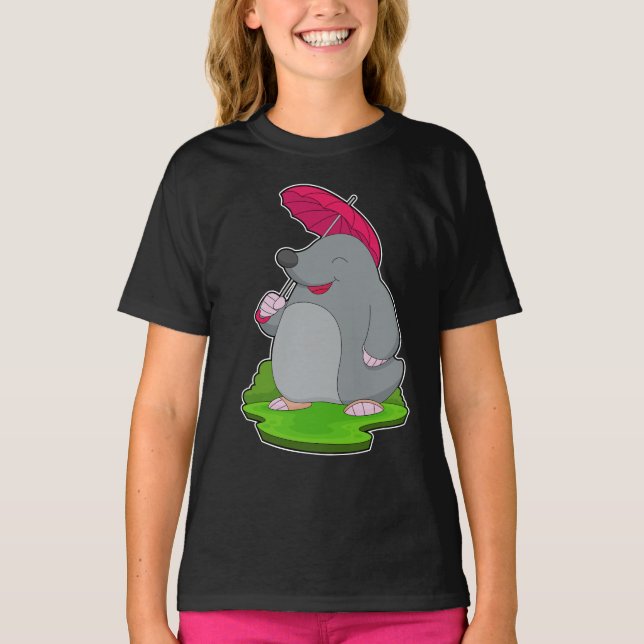 Mole Regenschirm T-Shirt (Vorderseite)