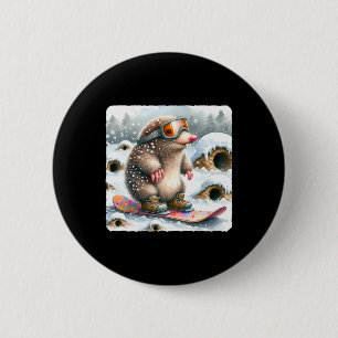 Mole Snowboarden mit Brillen. Snowboard Snowboarde Button