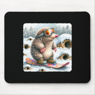 Mole Snowboarden mit Brillen. Snowboard Snowboarde Mousepad