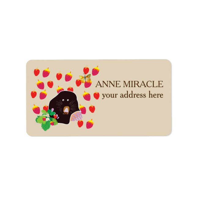 Mole Spring Strawberries Custom Shipping Labels Adressaufkleber (Vorne)