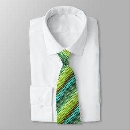 Molecule Variegated Striped Turq & Limon zweiseiti Krawatte