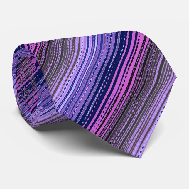 Molecule Variegated Striping Violet zweiseitig Krawatte (Gerollt)