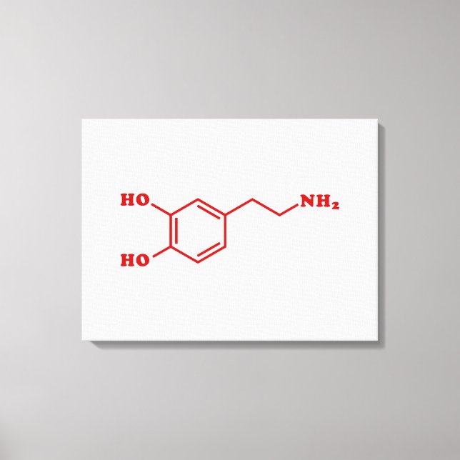 Molekulare chemische Formel für Dopamin Leinwanddruck (Vorderseite)