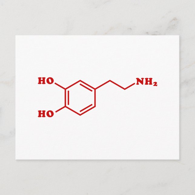 Molekulare chemische Formel für Dopamin Postkarte (Vorderseite)