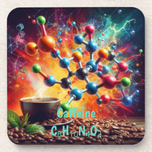 Molekulare Koffeinstruktur - Art-Kaffee der Wissen Getränkeuntersetzer