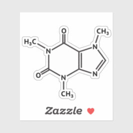 Molekülstruktur des Koffeinmoleküls Aufkleber