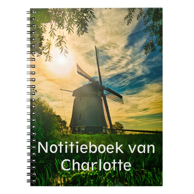 Molen gouden uur Notitieboek Notizblock (Vorderseite)