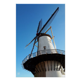 Molen in Nederland in Willemstad. Poster