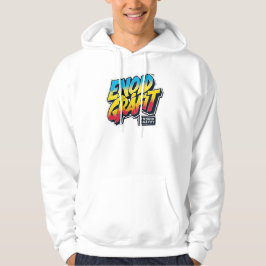 Moletom branco ENNOID GRÁFITT logo colorido  Hoodie