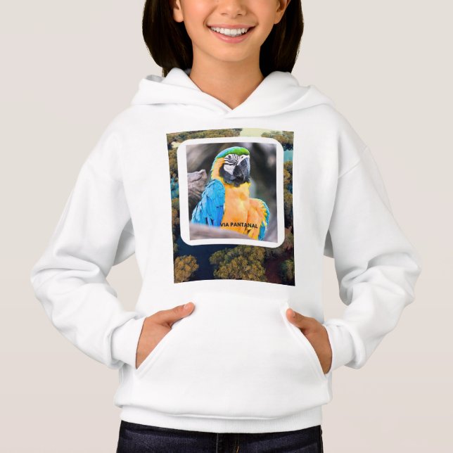  Moletom Infantil Feminino com Capuz Arara Hoodie (Vorderseite)