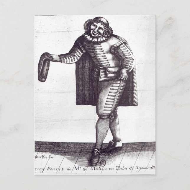 Moliere as Sganarelle in 'L'Ecole des Maris' Postkarte (Vorderseite)