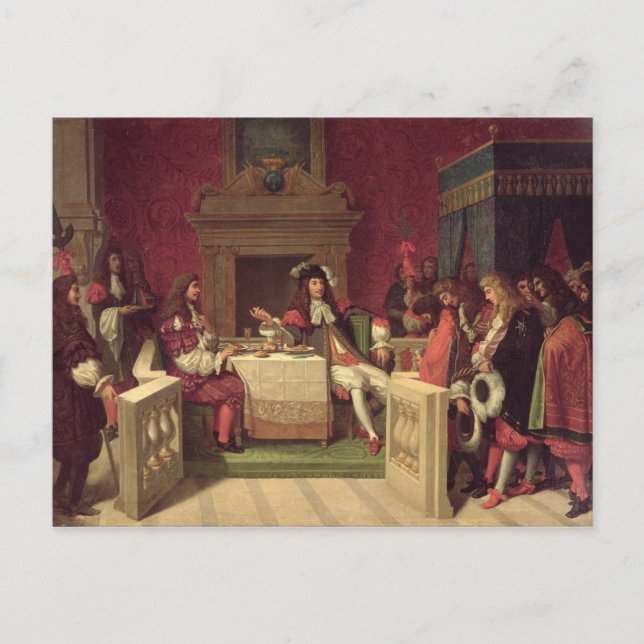 Moliere Dining mit Louis XIV 1857 Postkarte (Vorderseite)