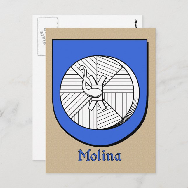 Molina Ancestral Heraldic Shield Postkarte (Vorne/Hinten)