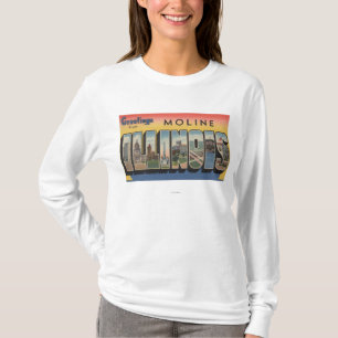 Moline, Illinois - große Buchstabe-Szenen T-Shirt