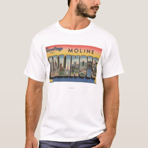 Moline, Illinois - große Buchstabe-Szenen T-Shirt