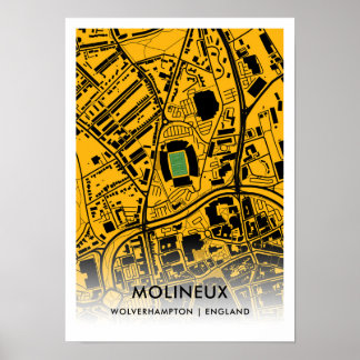 Molineux Stadium Map - Wolverhampton Wanderers FC Poster