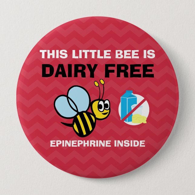 Molkereifreie Bienen-personalisierter Button (Vorderseite)
