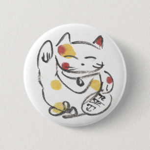 Molliger Maneki Neko Knopf Button