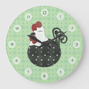 Molliges Huhn Große Wanduhr