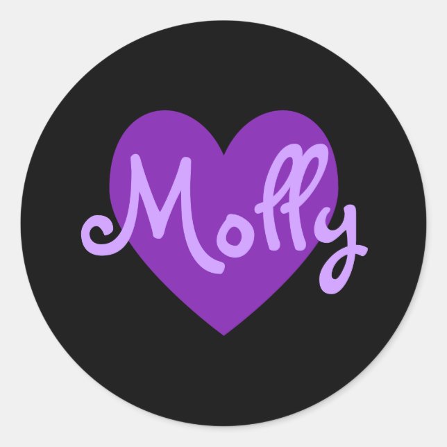Molly in Lila Runder Aufkleber (Vorderseite)