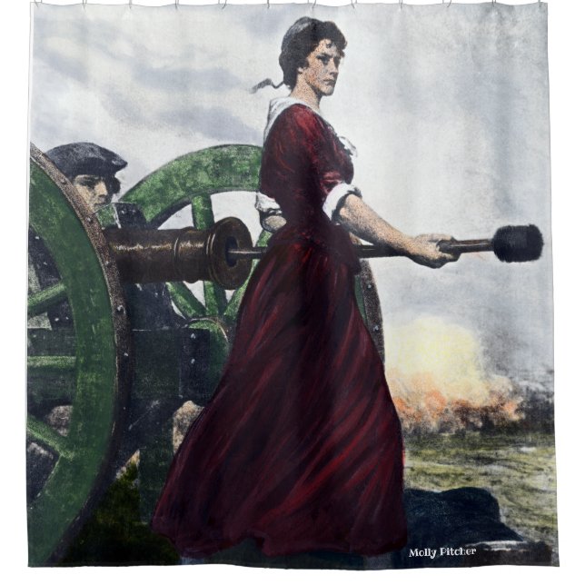 Molly-Krug - revolutionärer Kriegs-Patriot Duschvorhang (Vorderseite)