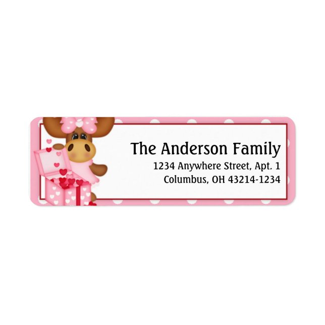 Molly Moose Valentine's Day Address Labels d2 (Vorne)