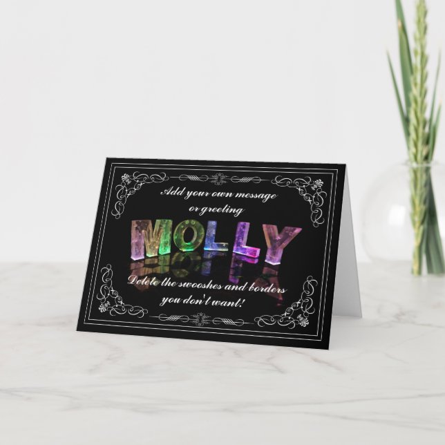Molly - Name in Lights Grußkarte (Foto) Karte (Vorderseite)