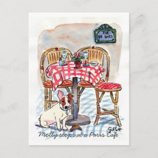 Molly s'arrête à un Paris Café Carte postale