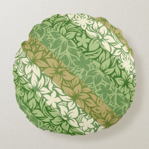 Moloaa Bay Hawaiian Hibiscus gestreifter Reversibl Rundes Kissen