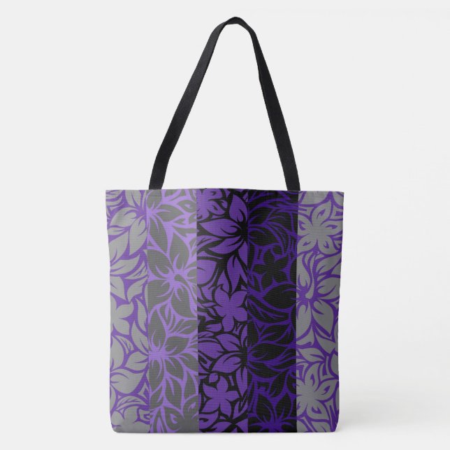 Moloaa Bay Hawaiianischer Hibiskus Striped Beach B Tasche (Vorderseite)