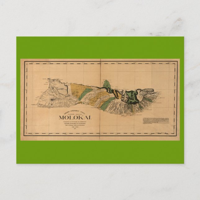 Molokai, 1897, Carte Vintage Hawaii (Devant)