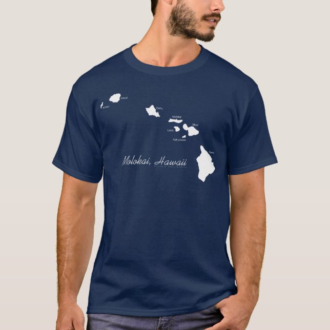Molokai Hawaii mit hawaiianischen Inseln T-Shirt (Vorderseite)