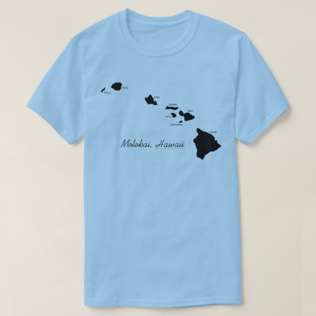 Molokai Hawaii mit hawaiianischen Inseln T-Shirt (Design vorne)