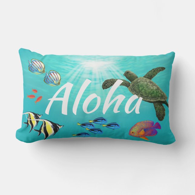 Molokini Bucht-hawaiischer Kissen Für Draußen (Vorderseite)