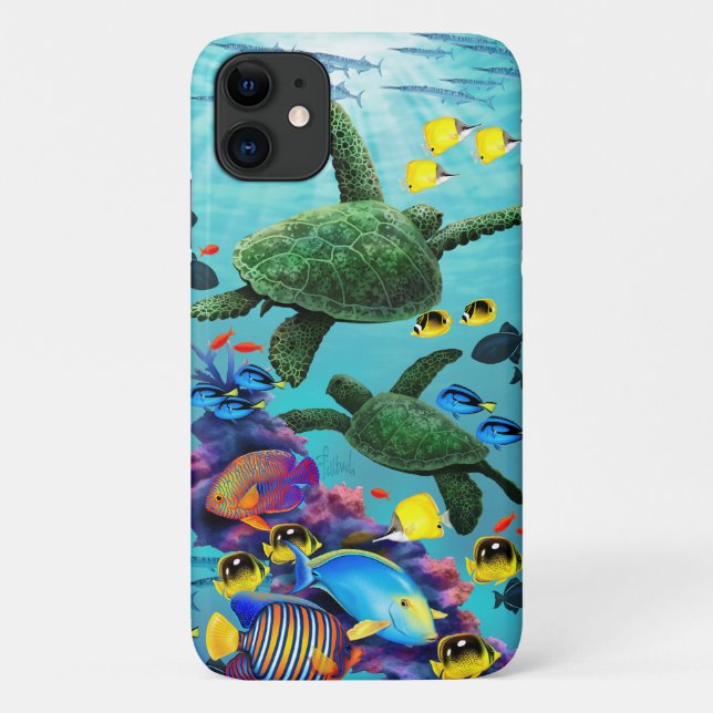 Molokini Cove Hawaiian Sea Turtle Tropical Fish Case-Mate iPhone Hülle (Rückseite)