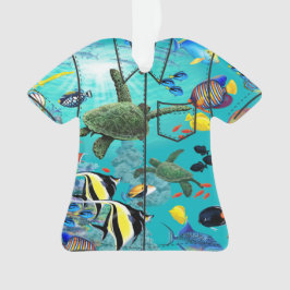Molokini Cove Hawaiian Tropischer Fisch Aloha Shir Ornament