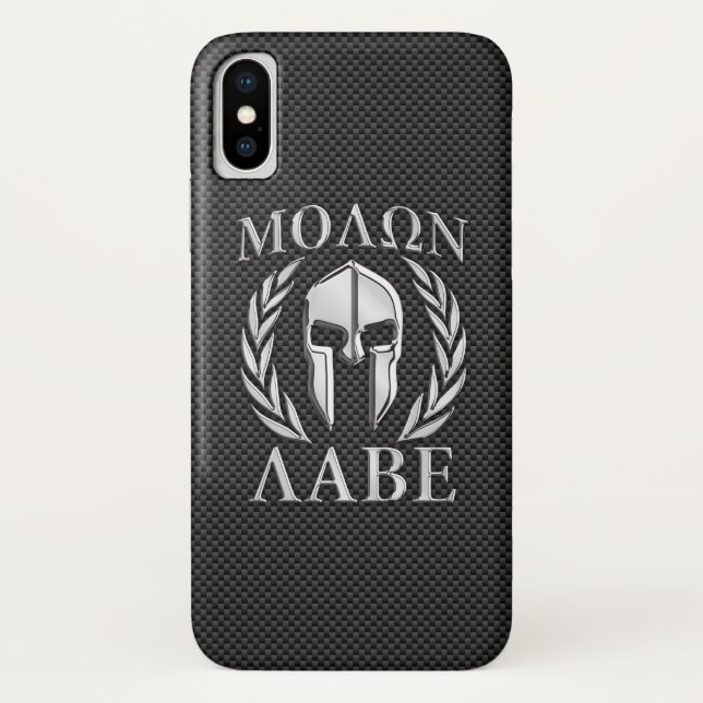 Molon Labe Chrom-Art-spartanische Case-Mate iPhone Hülle (Rückseite)