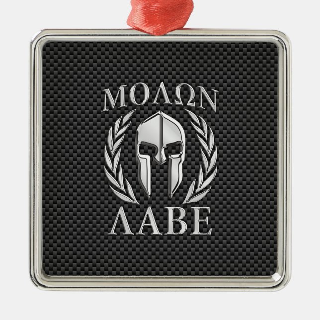 Molon Labe Chrom-Art-spartanische Silbernes Ornament (Vorne)