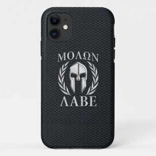 Molon Labe Chrome Spartan Helmet auf Grille iPhone Case-Mate iPhone Hülle