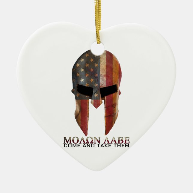 Molon Labe -, das gekommen wird und nehmen ihnen Keramikornament (Vorne)