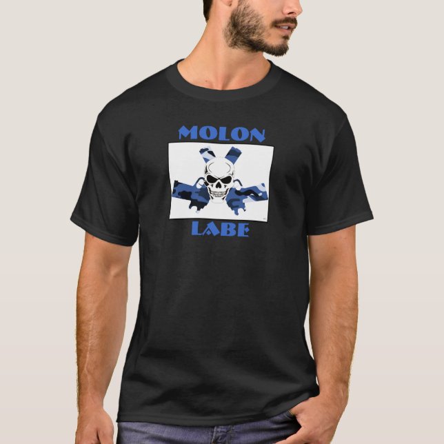 Molon Labe der T - Shirt der Männer dunkle (Vorderseite)