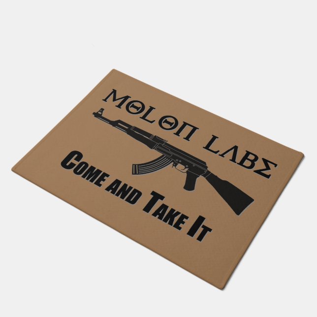 Molon Labe Fußmatte (Schrägansicht)