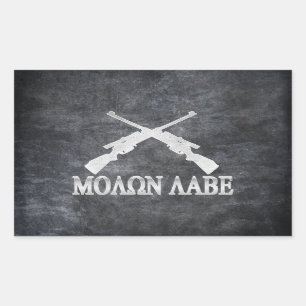 Molon Labe gekreuzte Gewehr-2. Änderung Rechteckiger Aufkleber