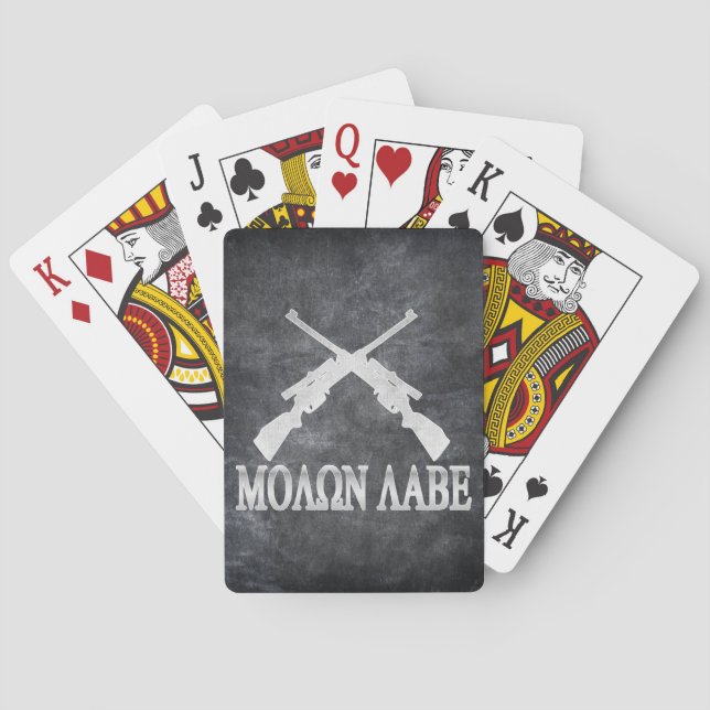 Molon Labe gekreuzte Gewehr-2. Änderung Spielkarten (Rückseite)