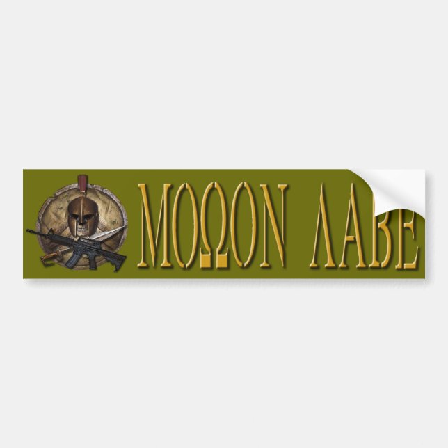 Molon Labe griechisches Autoaufkleber-Gold Autoaufkleber (Vorne)