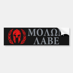 Molon Labe Grunge Spargelhelm Autoaufkleber