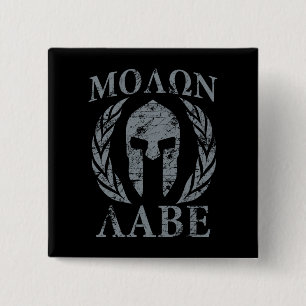 Molon Labe Grunge Spargelhelm Button